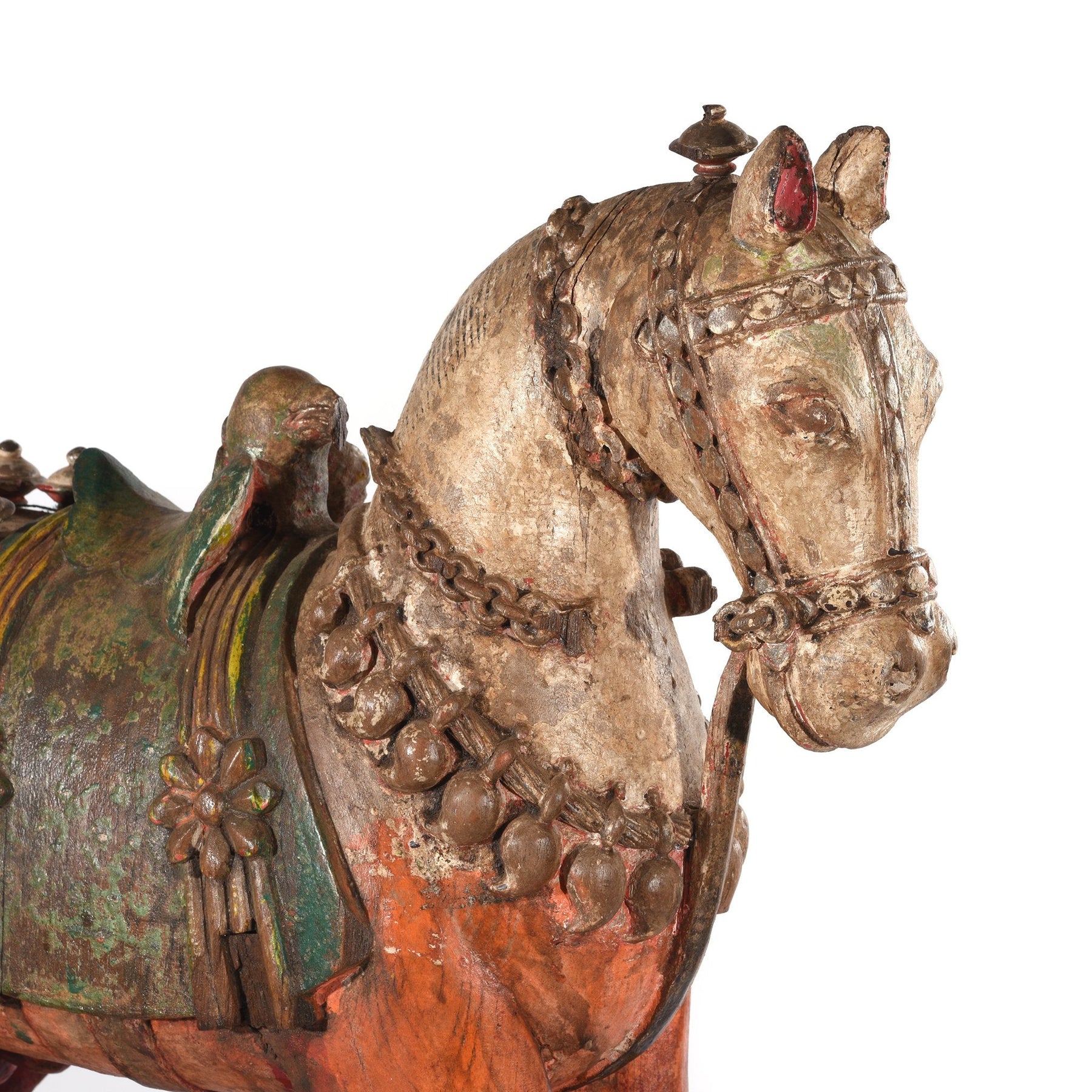 Painted Carved Horse from Patan - Late 19thC