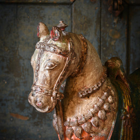 Painted Carved Horse from Patan - Late 19thC