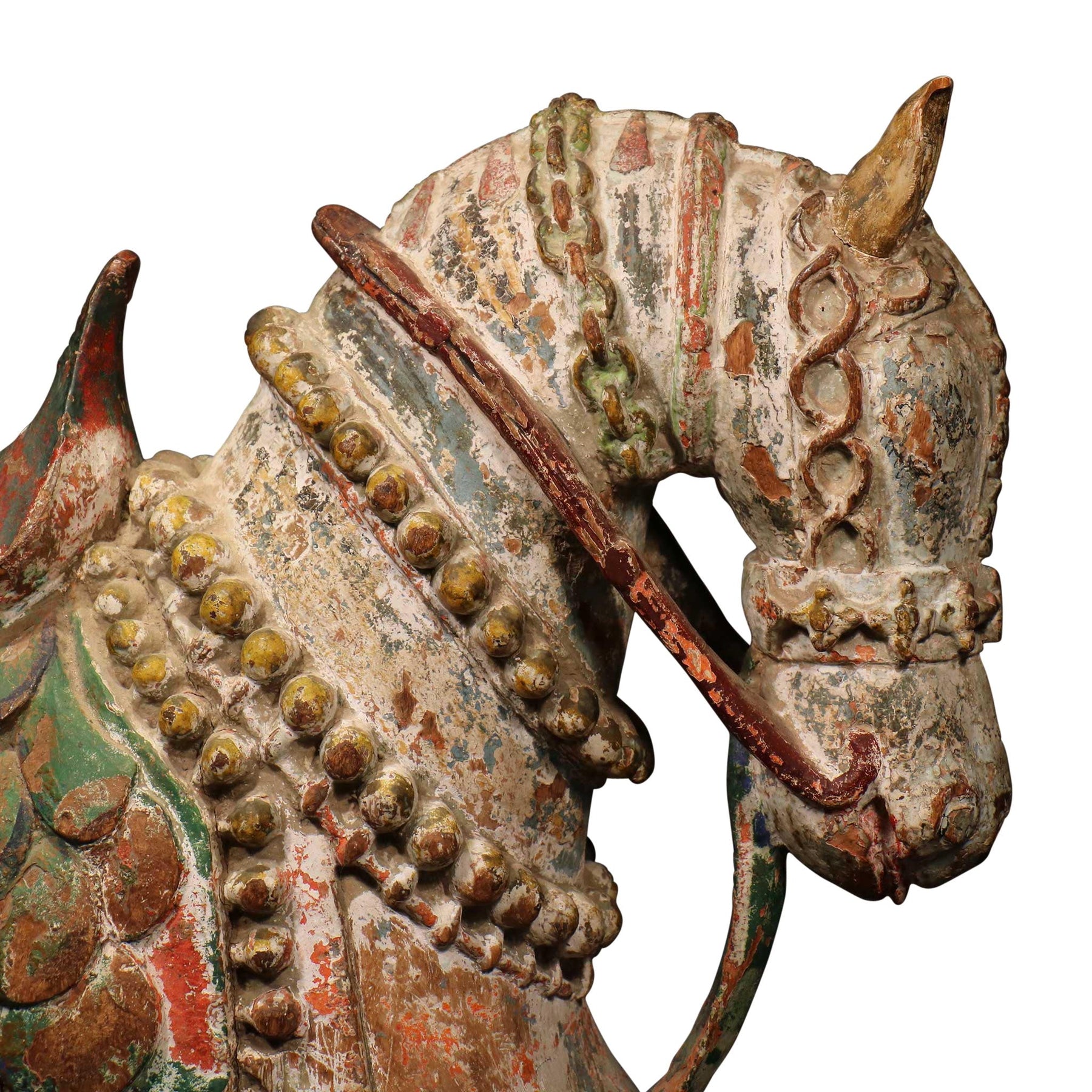Painted Carved Mughal Horse from Gujarat - Early 19thC
