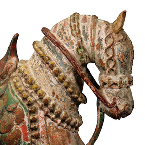 Painted Carved Mughal Horse from Gujarat - Early 19thC