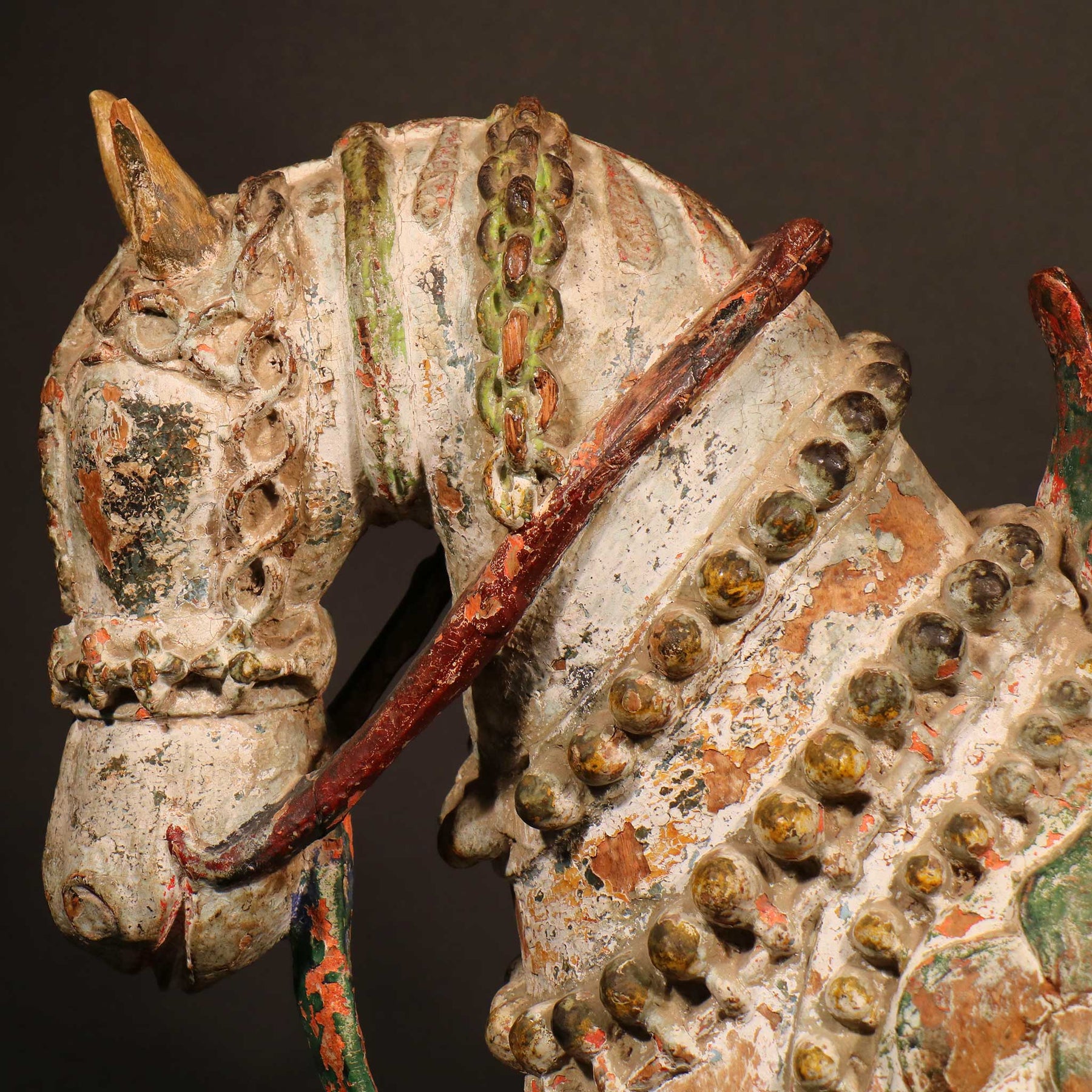 Painted Carved Mughal Horse from Gujarat - Early 19thC