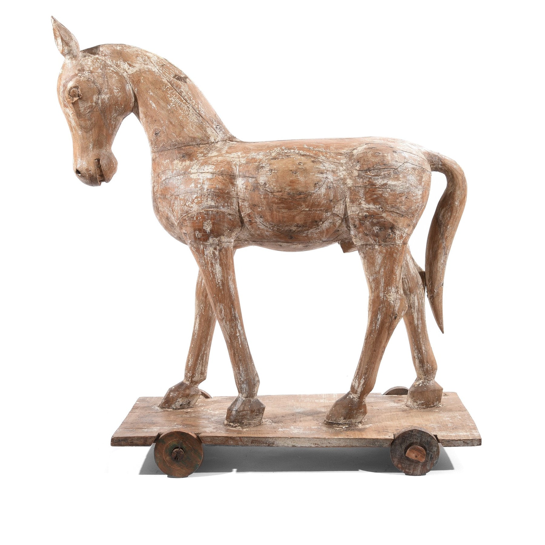 Painted Carved Temple Horse From Rajasthan - Ca 1930