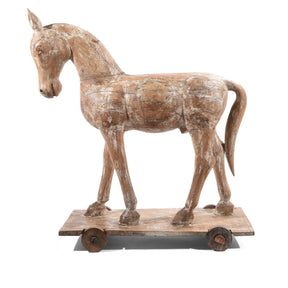 Painted Carved Temple Horse From Rajasthan - Ca 1930