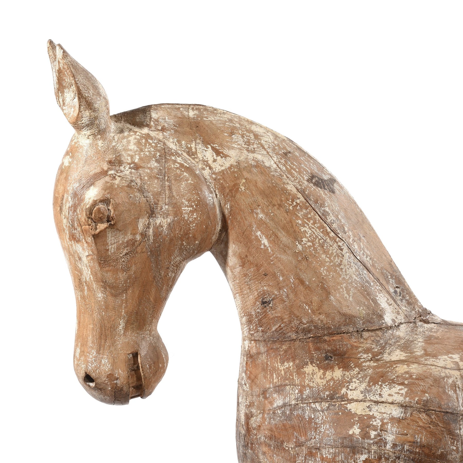 Painted Carved Temple Horse From Rajasthan - Ca 1930