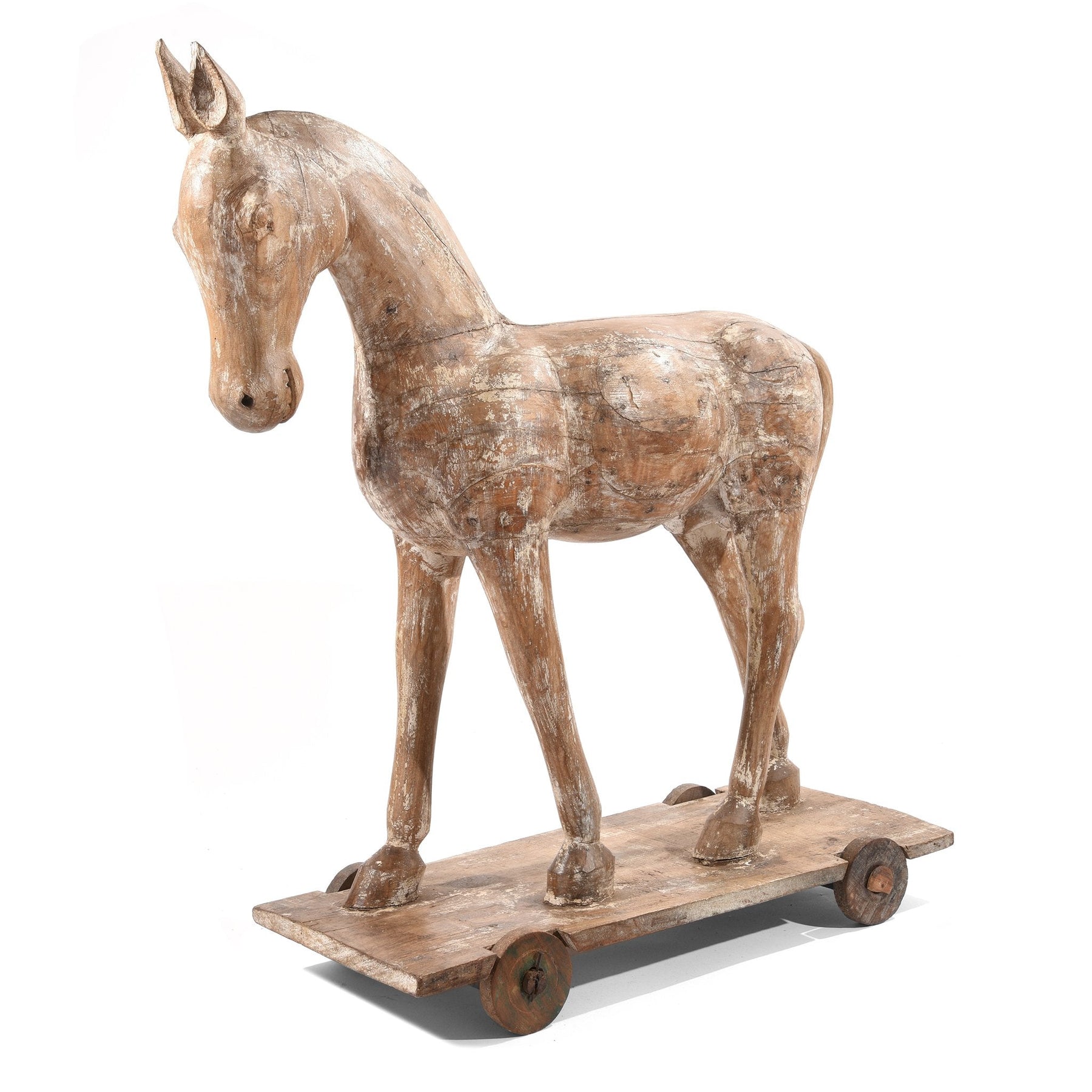 Painted Carved Temple Horse From Rajasthan - Ca 1930