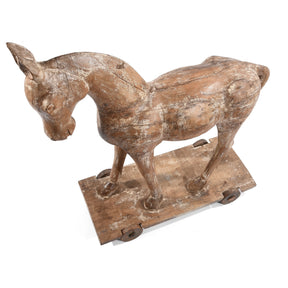 Painted Carved Temple Horse From Rajasthan - Ca 1930