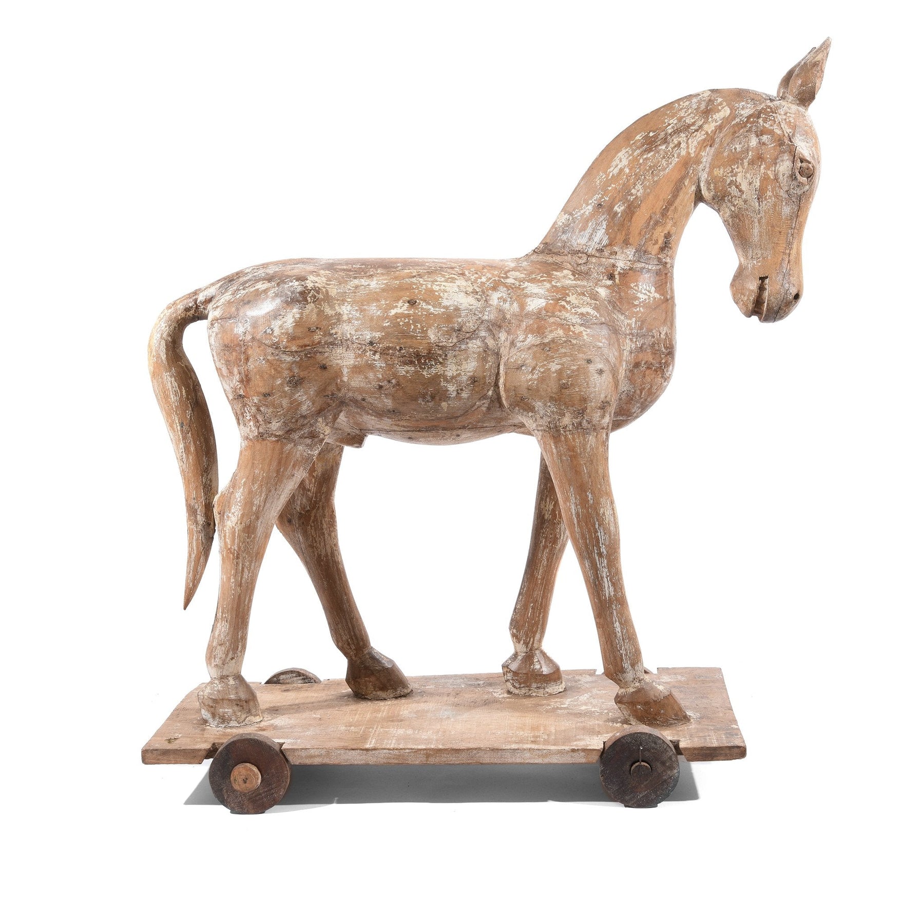 Painted Carved Temple Horse From Rajasthan - Ca 1930