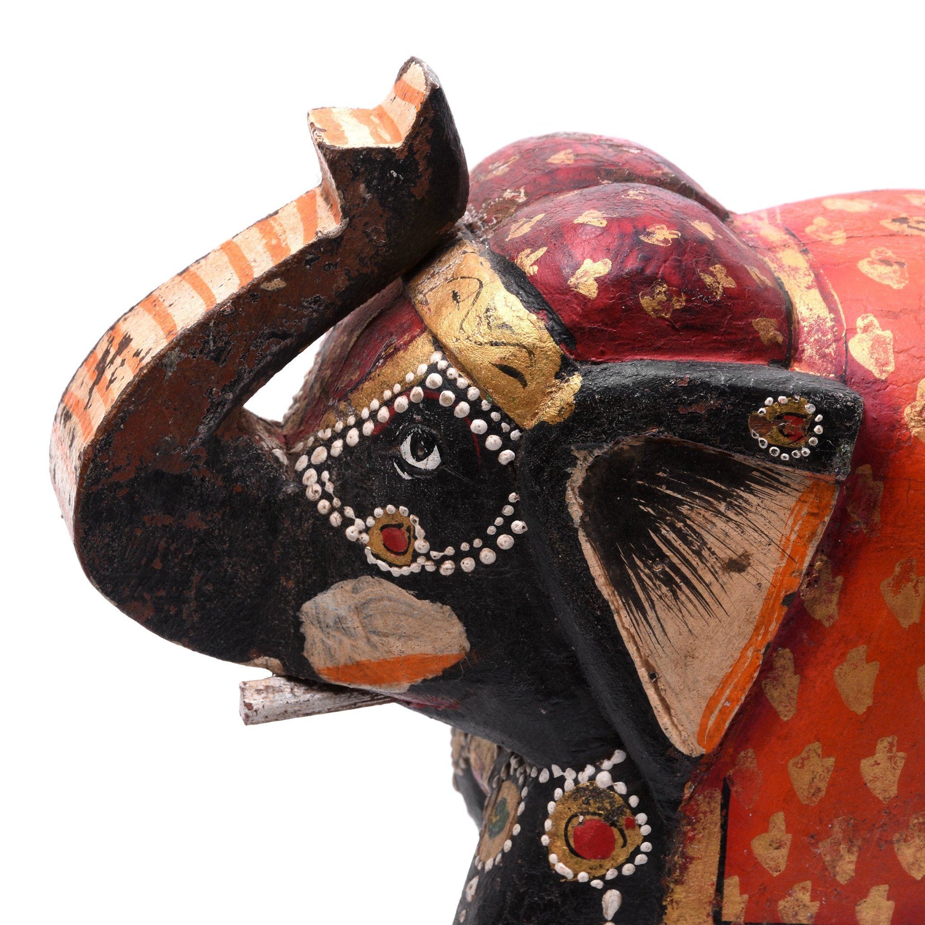 Painted Indian Elephant Figurine From Rajasthan