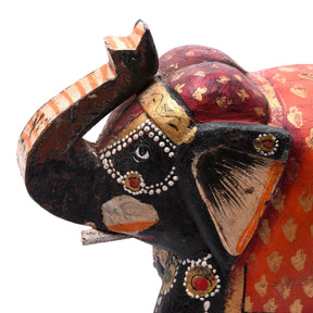 Painted Indian Elephant Figurine From Rajasthan