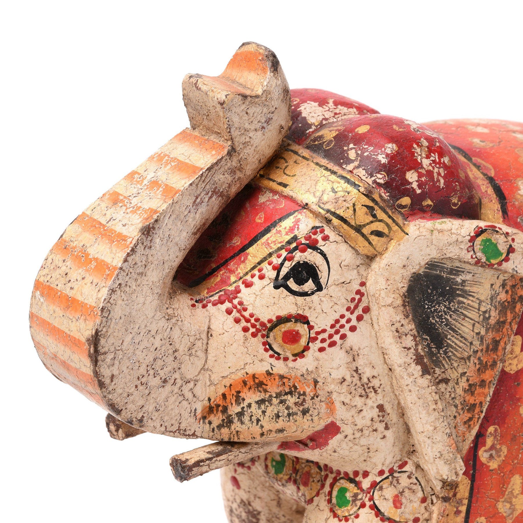 Painted Indian Elephant Figurine From Rajasthan