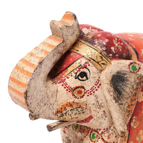 Painted Indian Elephant Figurine From Rajasthan
