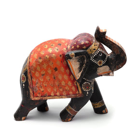 Painted Indian Elephant Figurine From Rajasthan