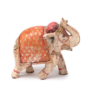 Painted Indian Elephant Figurine From Rajasthan