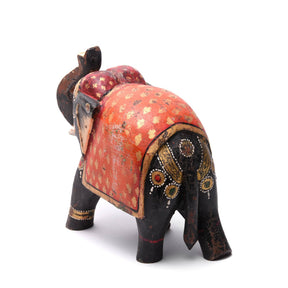Painted Indian Elephant Figurine From Rajasthan