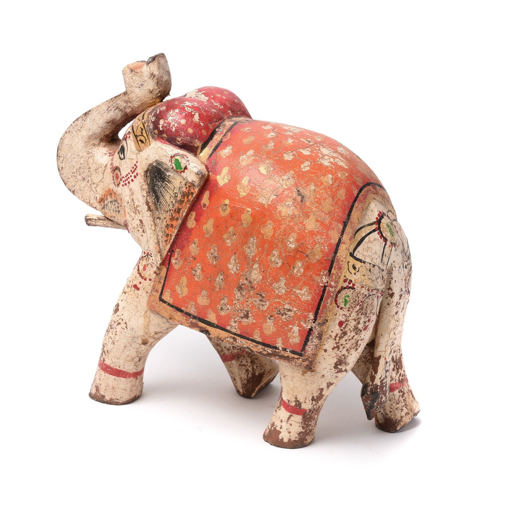 Painted Indian Elephant Figurine From Rajasthan