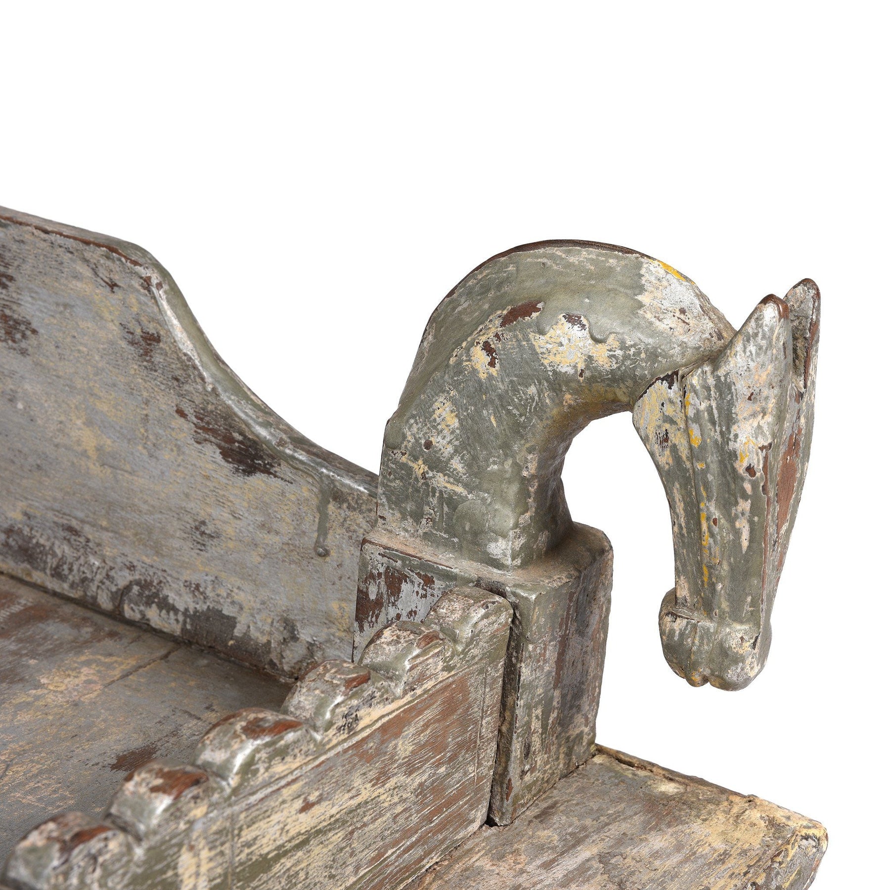 Painted Singhasan From Rajasthan - 19thC