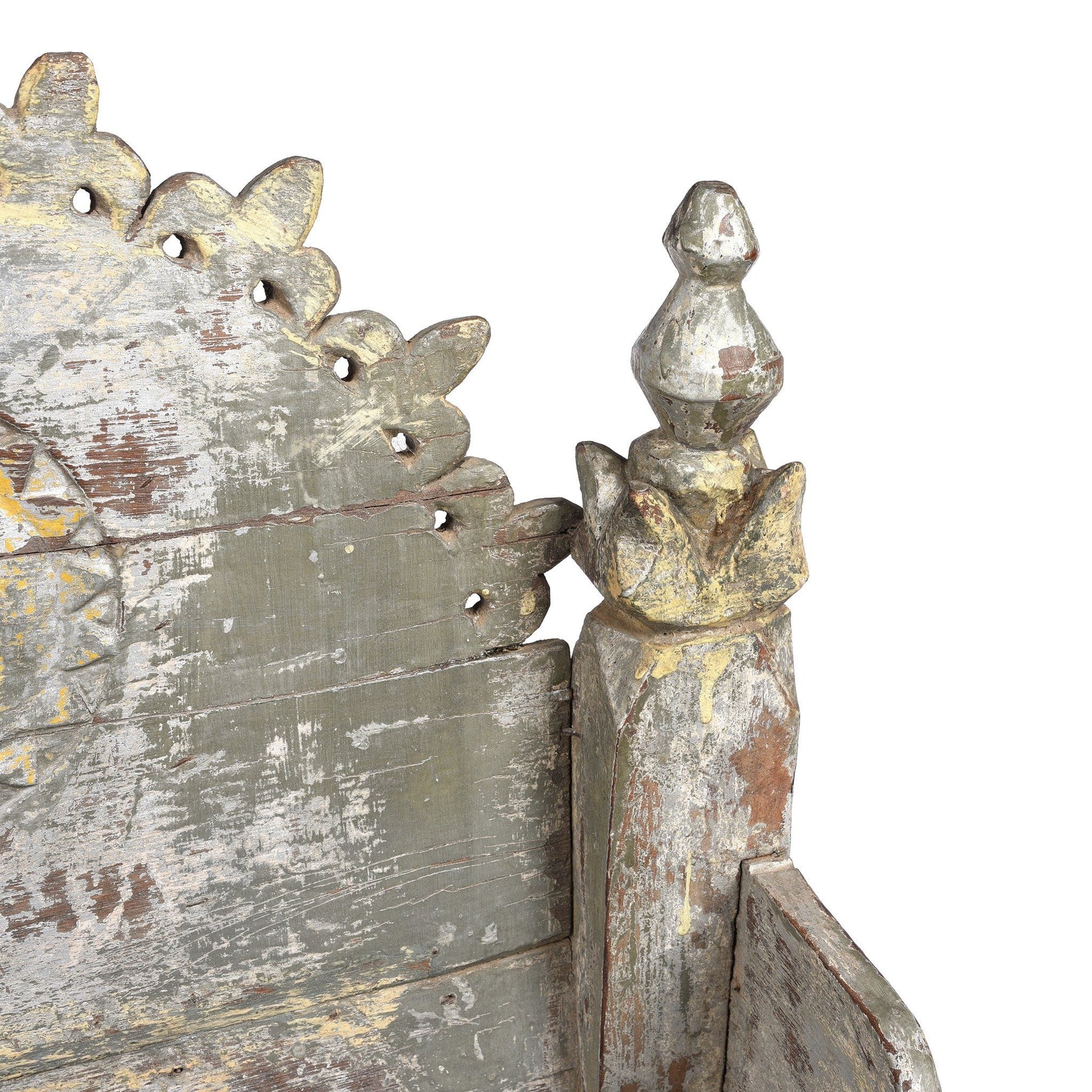 Painted Singhasan From Rajasthan - 19thC