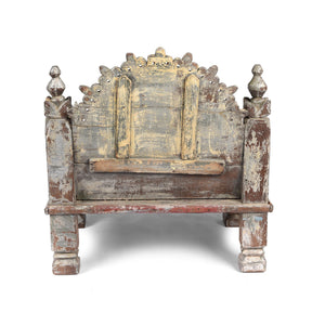 Painted Singhasan From Rajasthan - 19thC