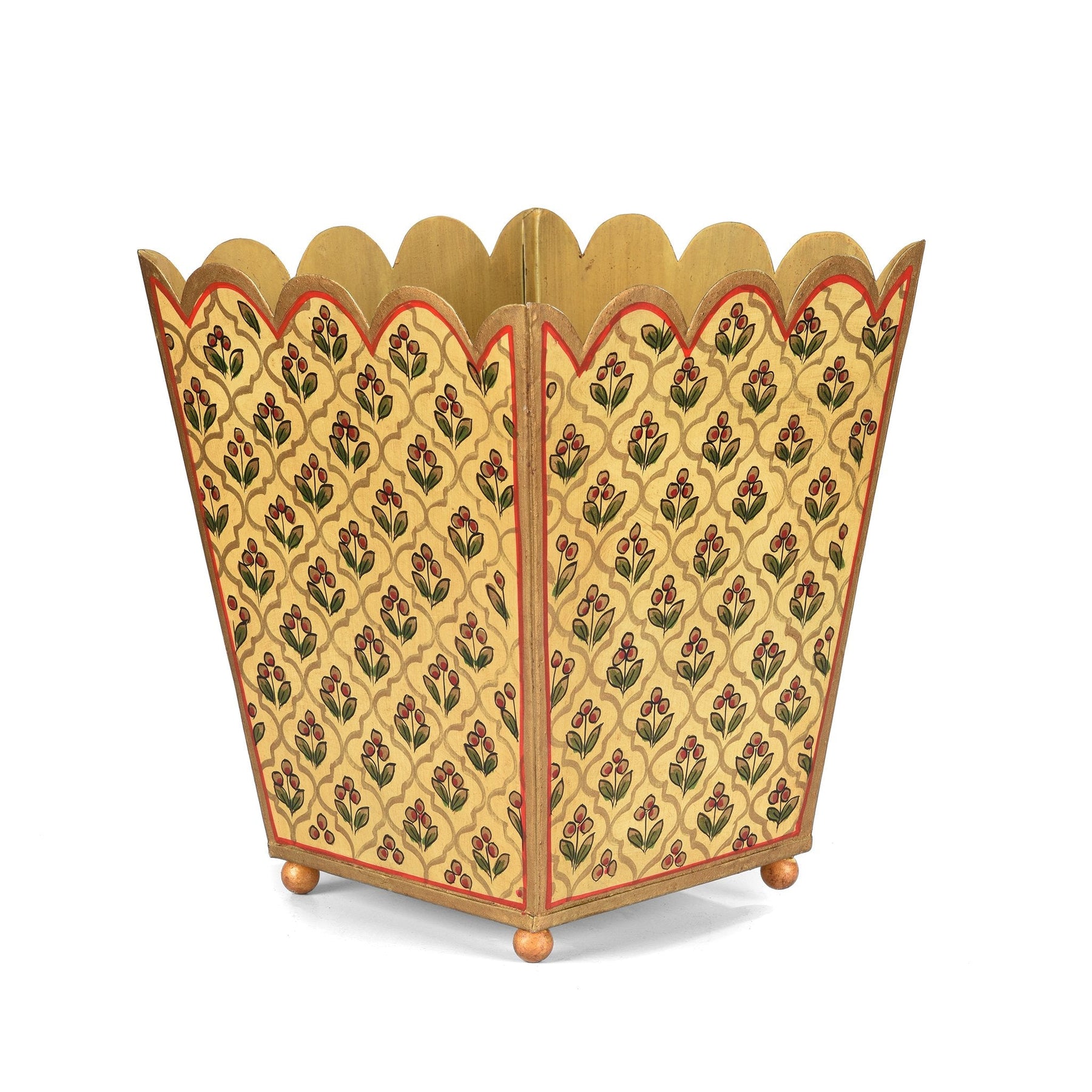 Painted Toleware Waste Paper Bin / Planter