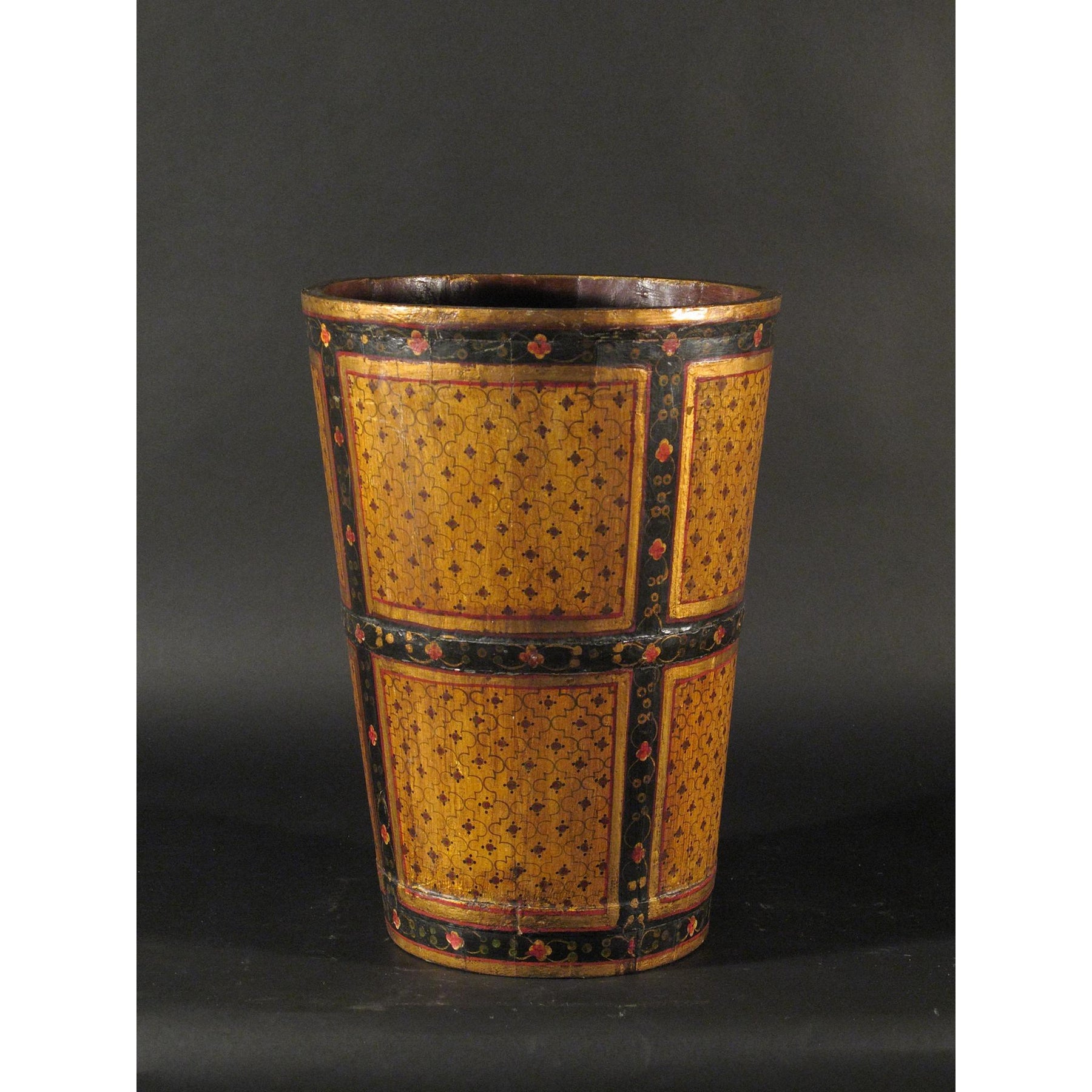 Painted Wooden Bin From Rajasthan