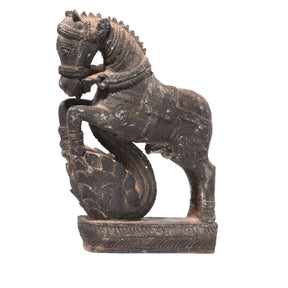 Rosewood Horse Statue - Turban Hanger from Madhya Pradesh - 19thC