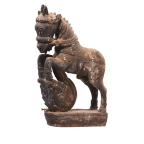 Rosewood Horse Statue - Turban Hanger from Madhya Pradesh - 19thC