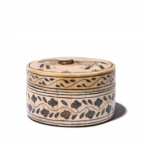 Round Inlay Trinket Box - Horse Design