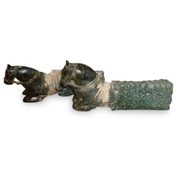 Soapstone Horse Turban Hanger from Dungarpur - 19thC