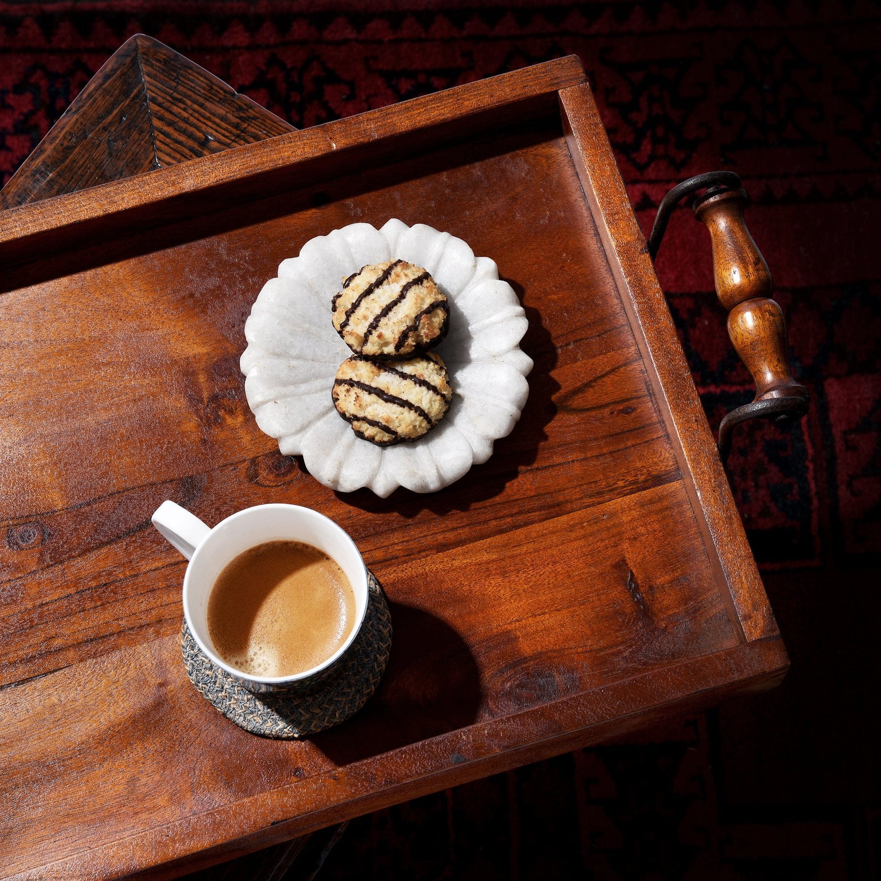 Sturdy Tea Tray with Iron Handles