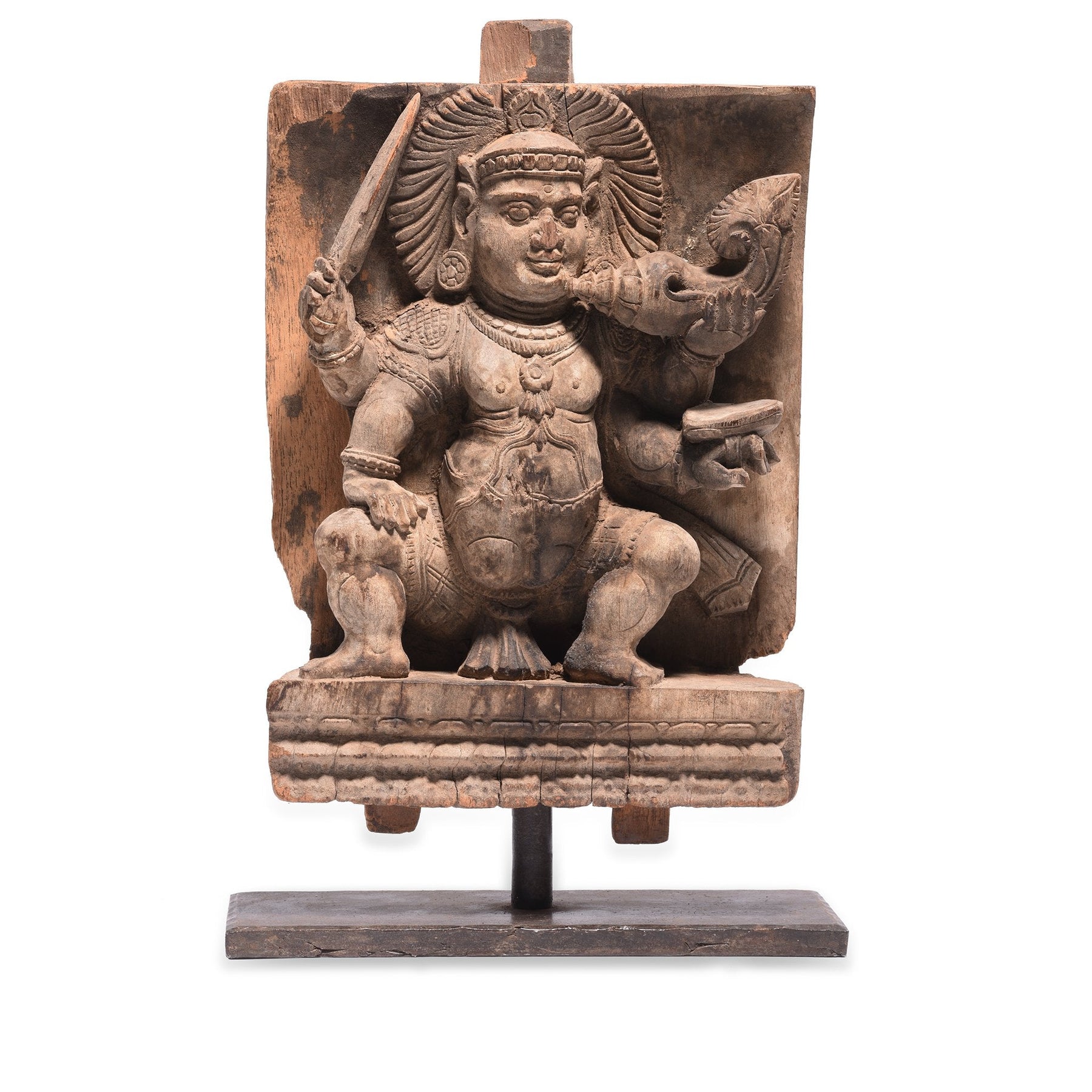 Vishnu Chariot Carving From Tamil Nadu - 18thC