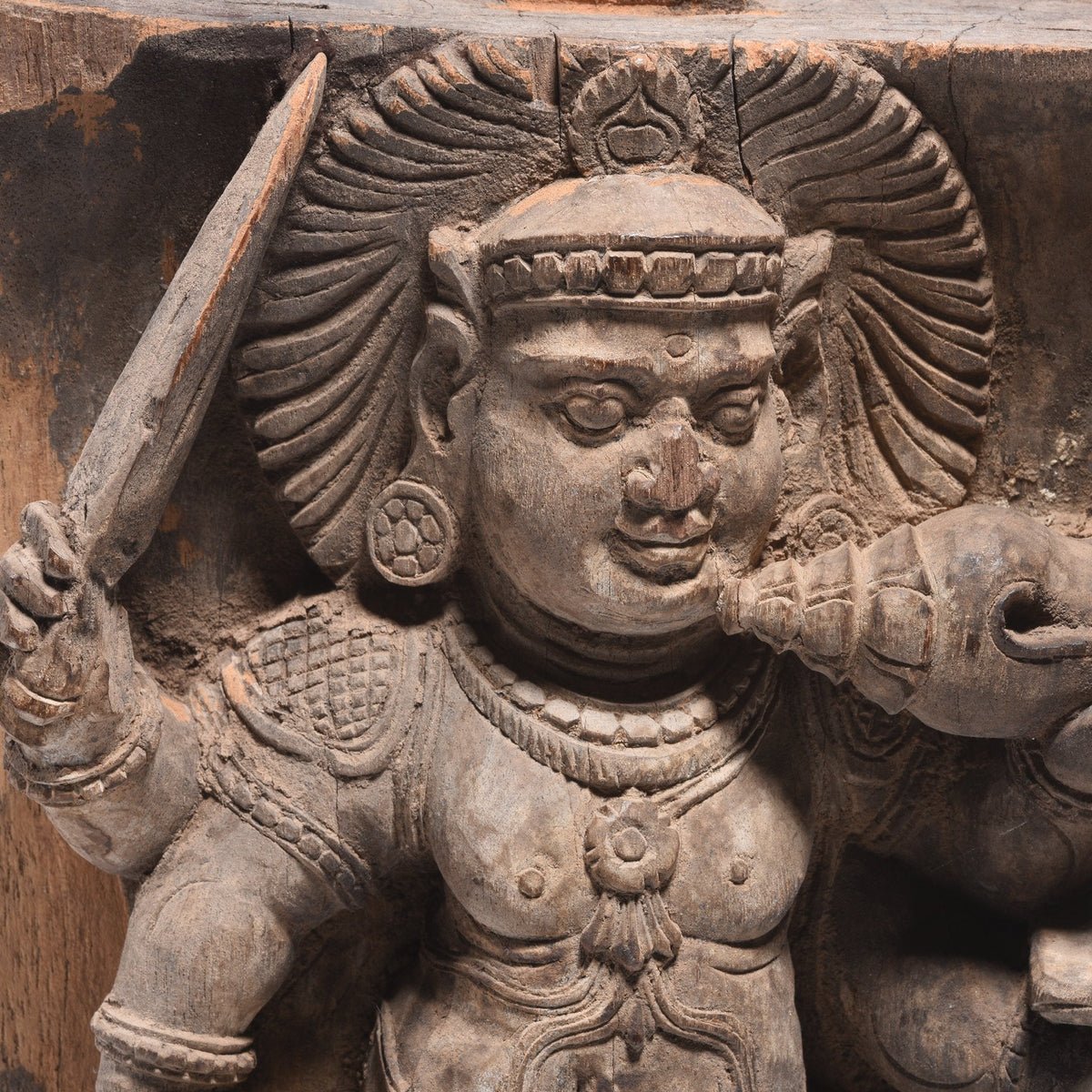 Vishnu Chariot Carving From Tamil Nadu - 18thC