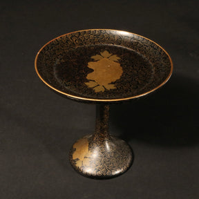 Black Lacquer Stand With Gold Decoration - Ca 1930
