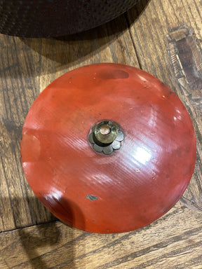 Cast Iron Tea Pot With Red Lacquer Lid - Ca 1930
