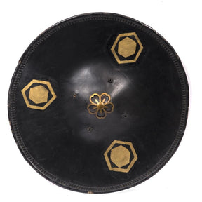 Lacquer Soldiers Hat "Jingasa" with Gilt Painting - 19thC