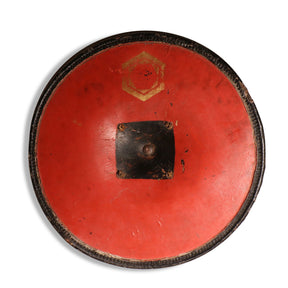 Lacquer Soldiers Hat "Jingasa" with Gilt Painting - 19thC