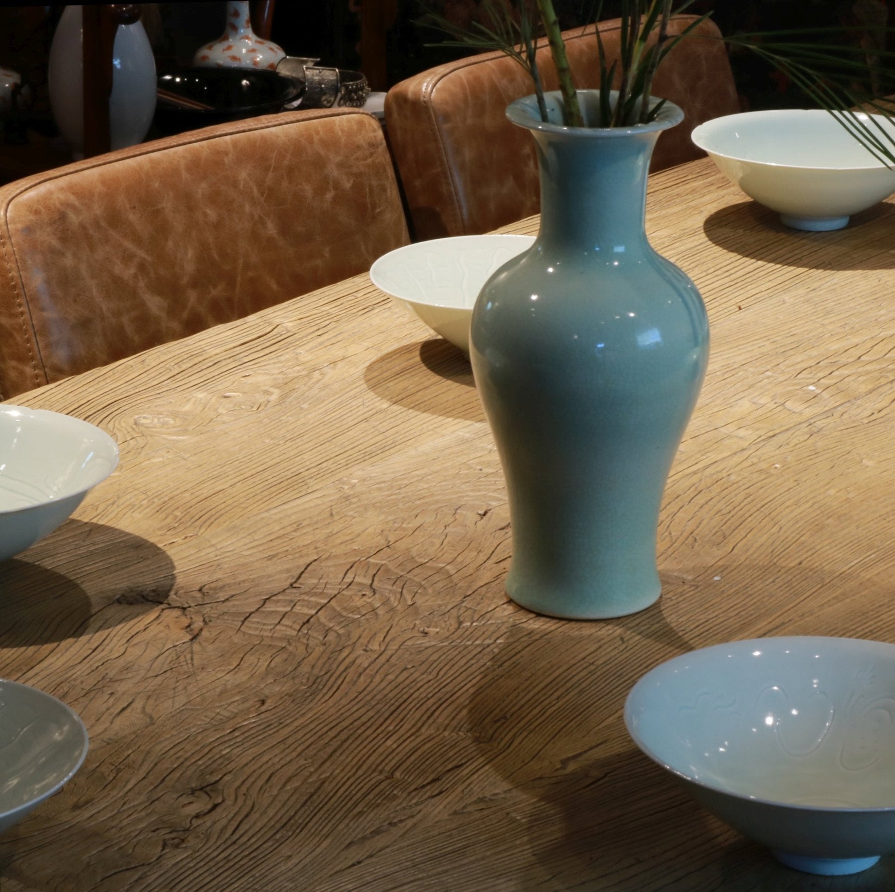 8 - 10 Seater Dining Table Made From Old Elm Door