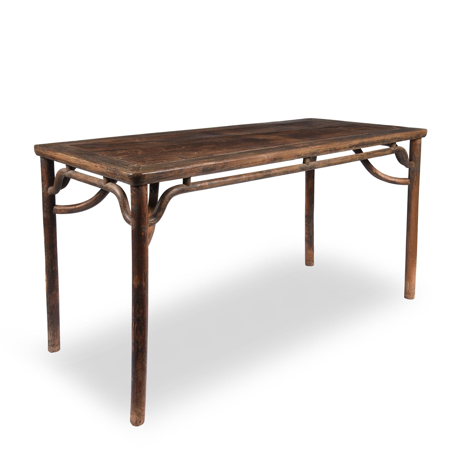 Red Elm Dining Table From Hebei - 19th Century