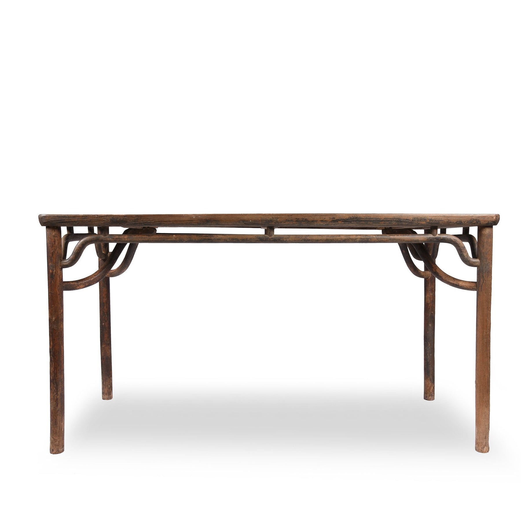 Red Elm Dining Table From Hebei - 19th Century