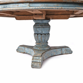 Round Pedestal Dining Table Made From Old Painted Pine
