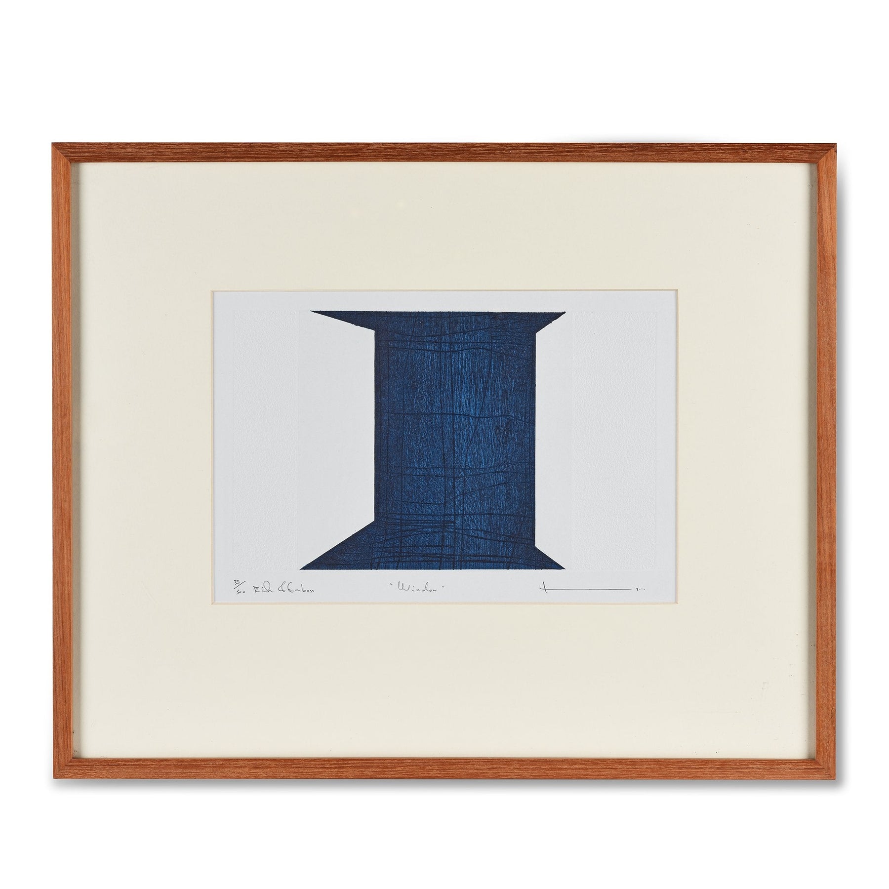 Framed Indigo Lithograph