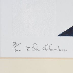Framed Indigo Lithograph