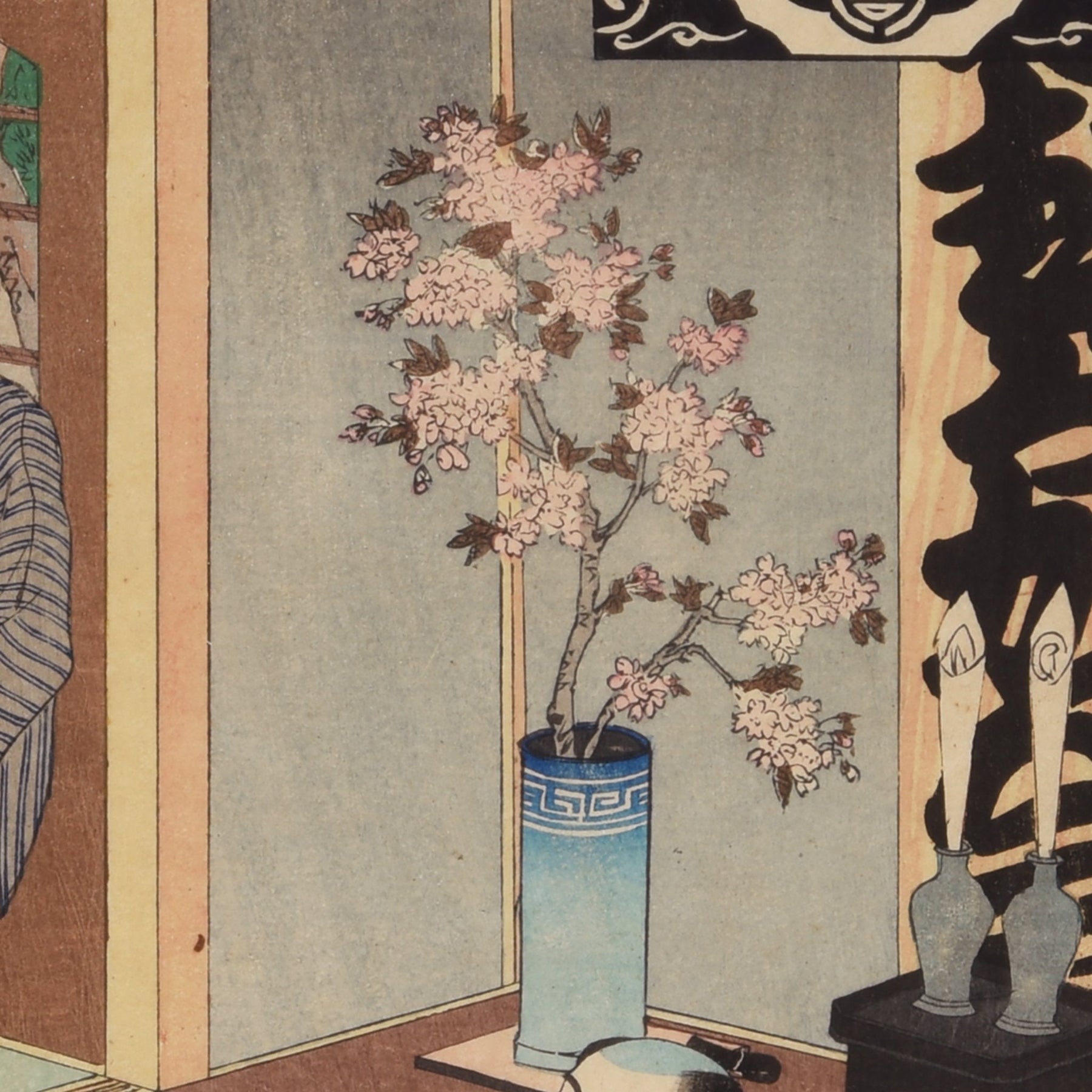 Framed Japanese Woodblock Print by Adachi Ginko - Late 19thC