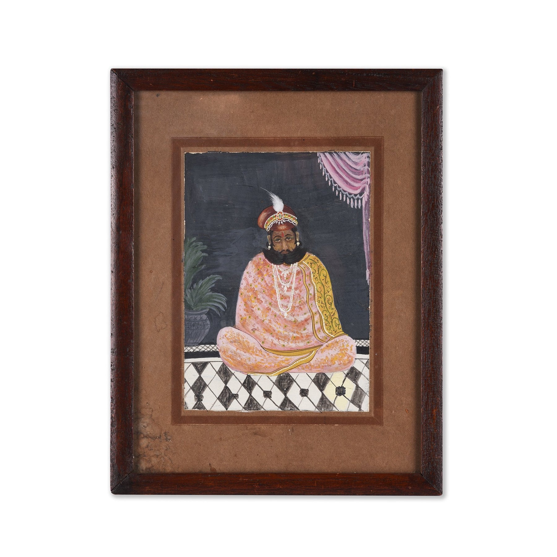 Framed Watercolour Painting - Rajasthan - 19thC