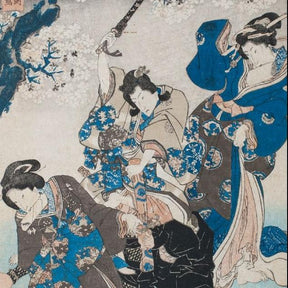Old Framed Japanese Oban Woodblock Print By Utagawa Kunisada - 19thC