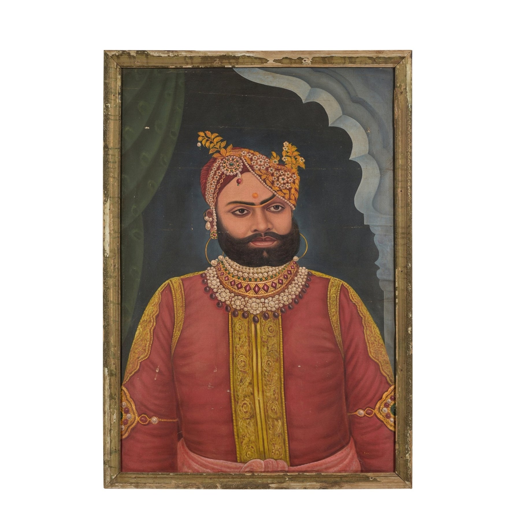 Old Marwari Prince Framed Painting - 19thC