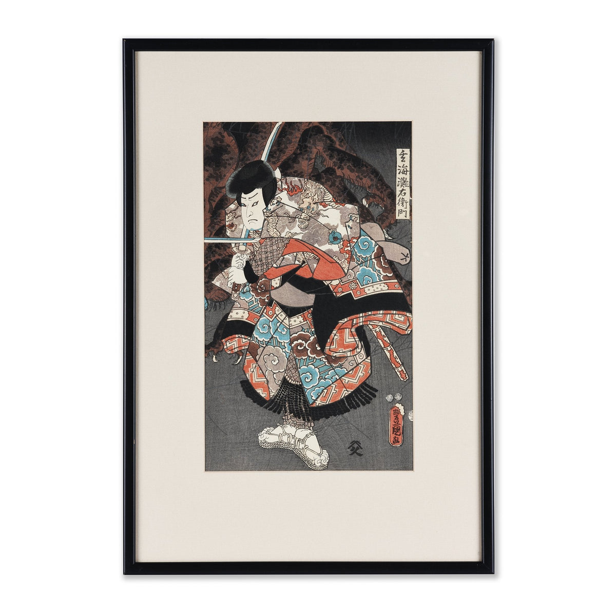 Woodblock Print of A Kabuki Actor By Kunisada - 19thC