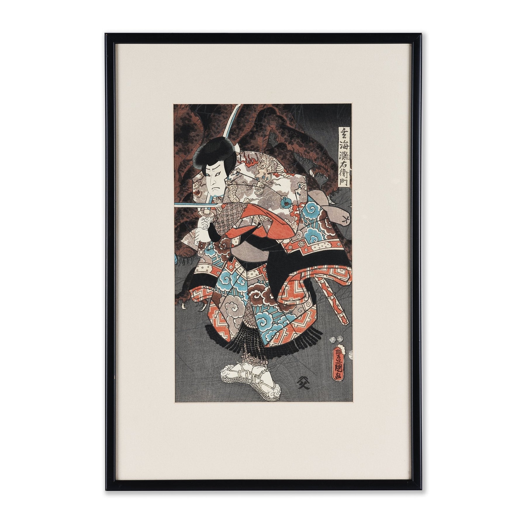 Woodblock Print of A Kabuki Actor By Kunisada - 19thC
