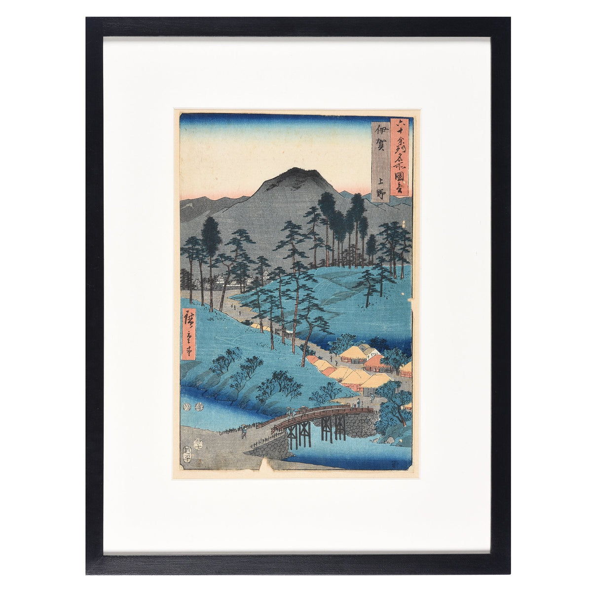 Woodblock Print of Ueno in Iga Province by Hiroshige - 1853
