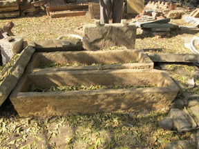 Carved Stone Water Channel - 19thC - With Feet