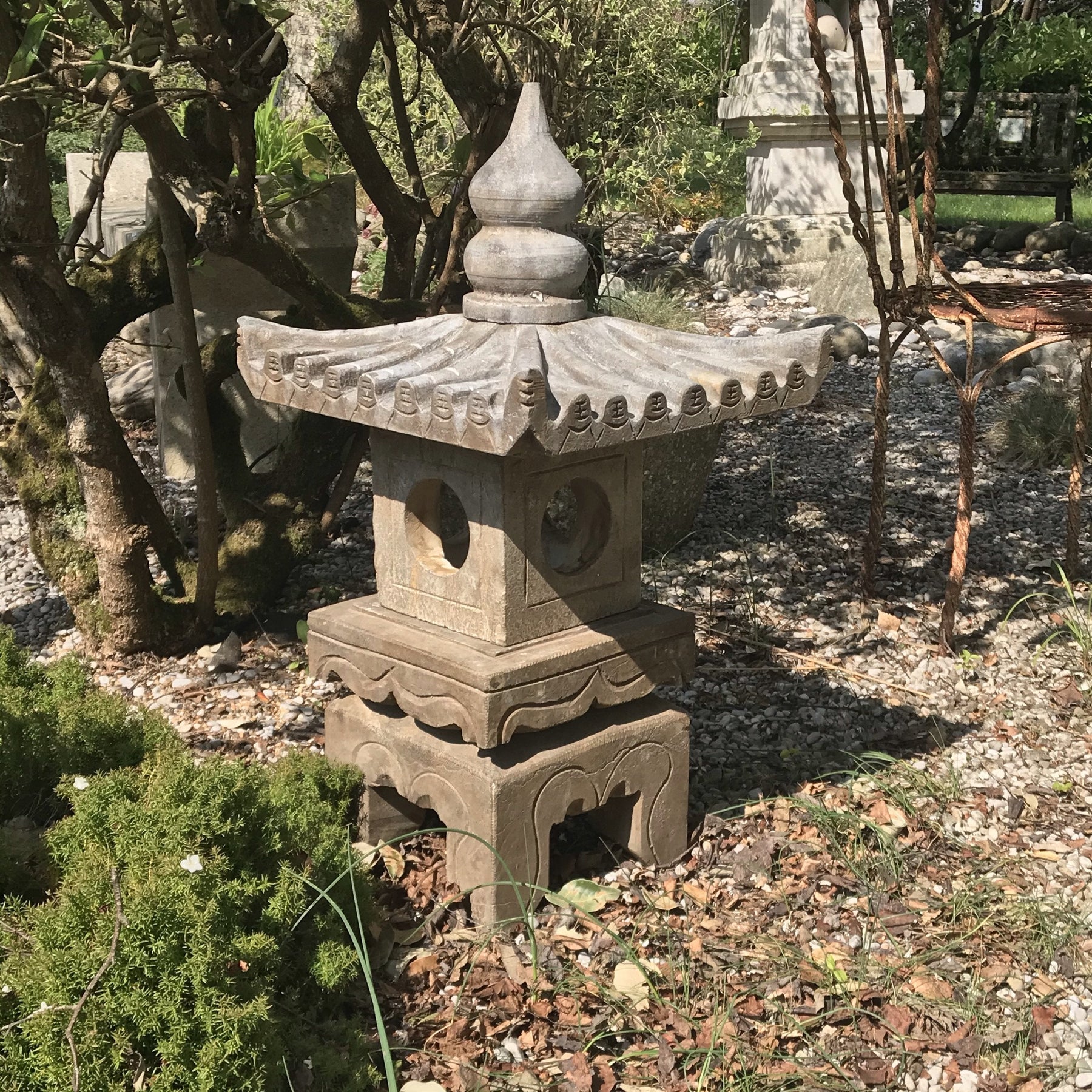 Japanese Stone Snow Lantern - Short Ishi Doro